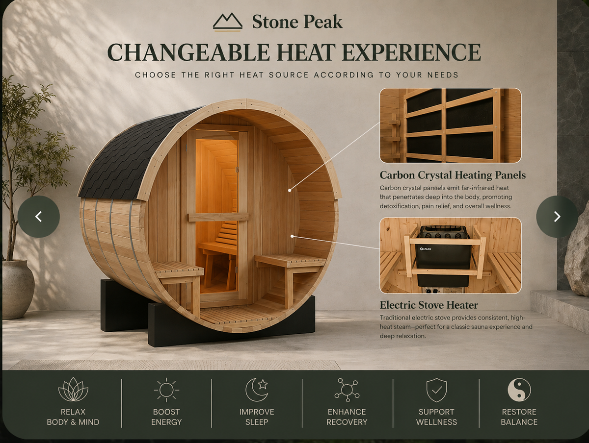 Stone Peak™ Scandinavian Barrel Sauna