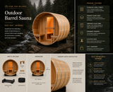 Stone Peak™ Scandinavian Naked Barrel Sauna