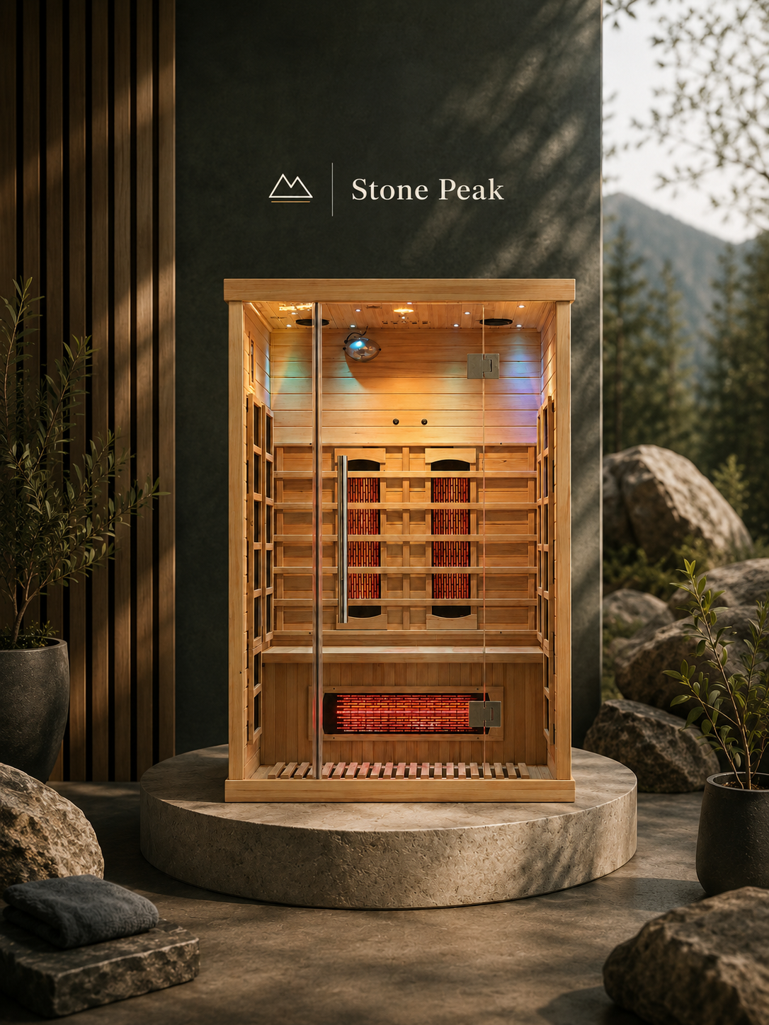 Stone Peak™ 2-Person Infrared Hemlock Sauna