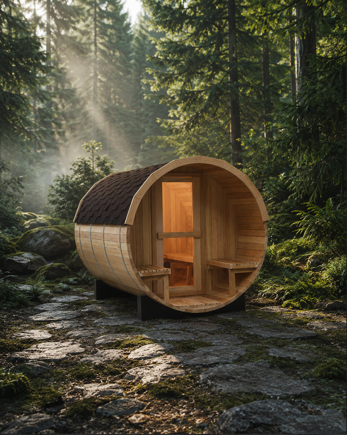Stone Peak™ Scandinavian Barrel Sauna
