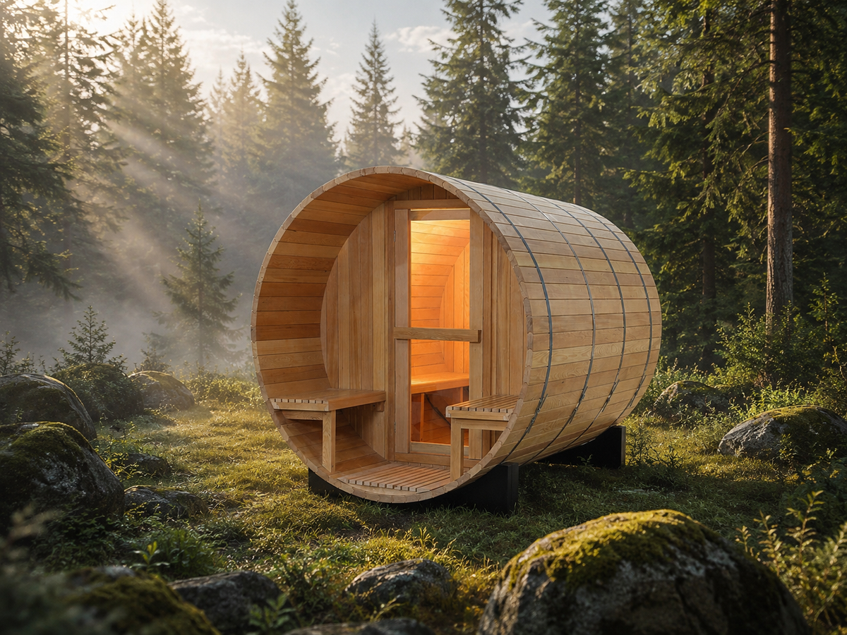 Stone Peak™ Scandinavian Naked Barrel Sauna