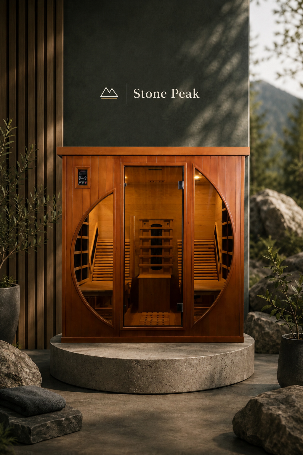 Stone Peak™ 4-Person Canadian Hemlock Infrared Sauna