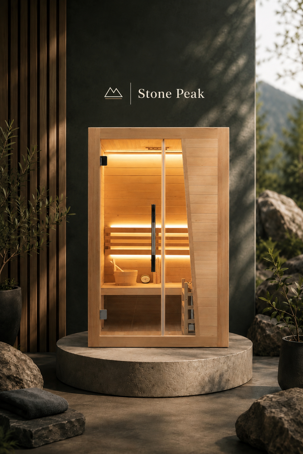 Stone Peak™ 2-Person Birch Hemlock Sauna