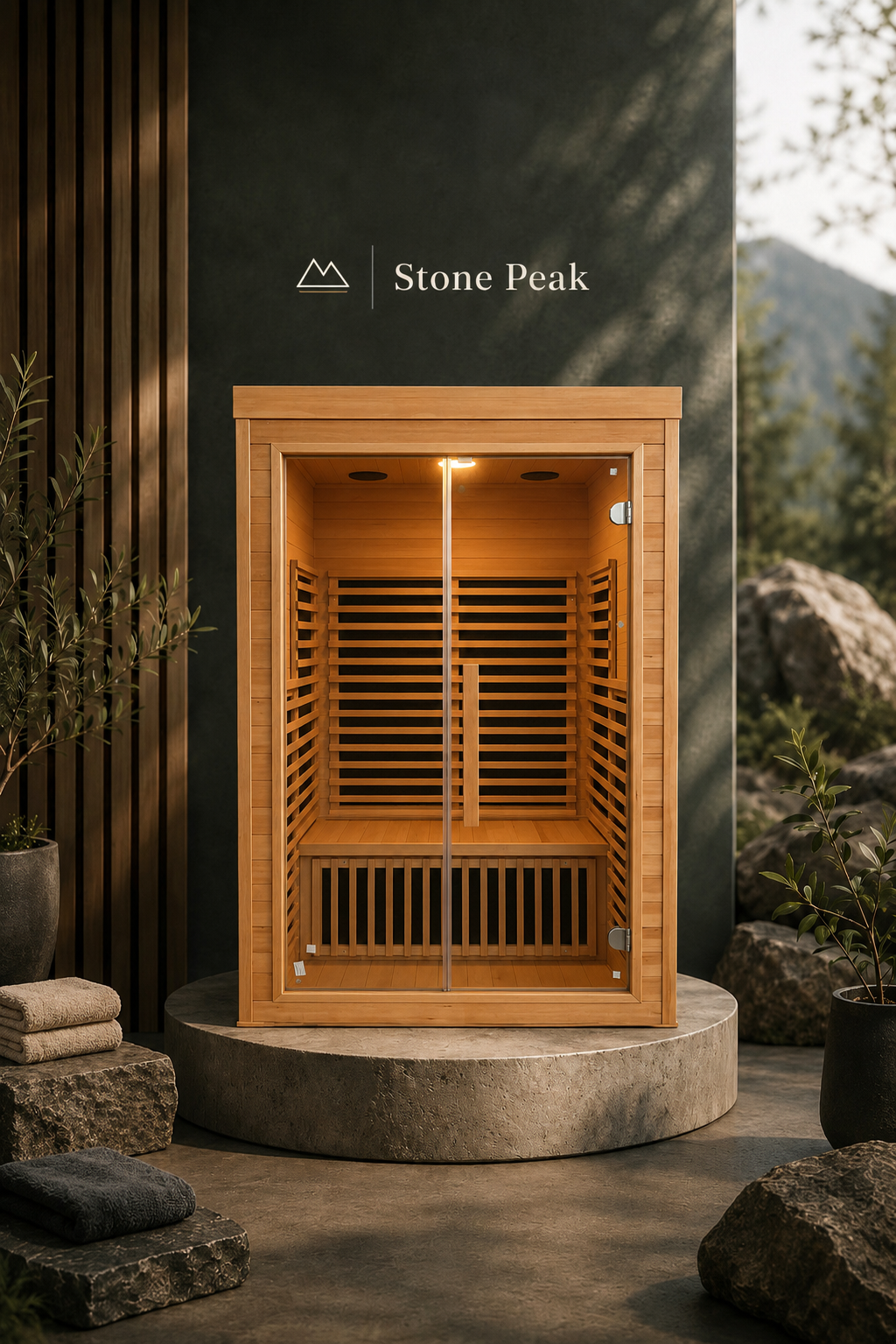 Stone Peak™ 2-Person Cedar Infrared Sauna
