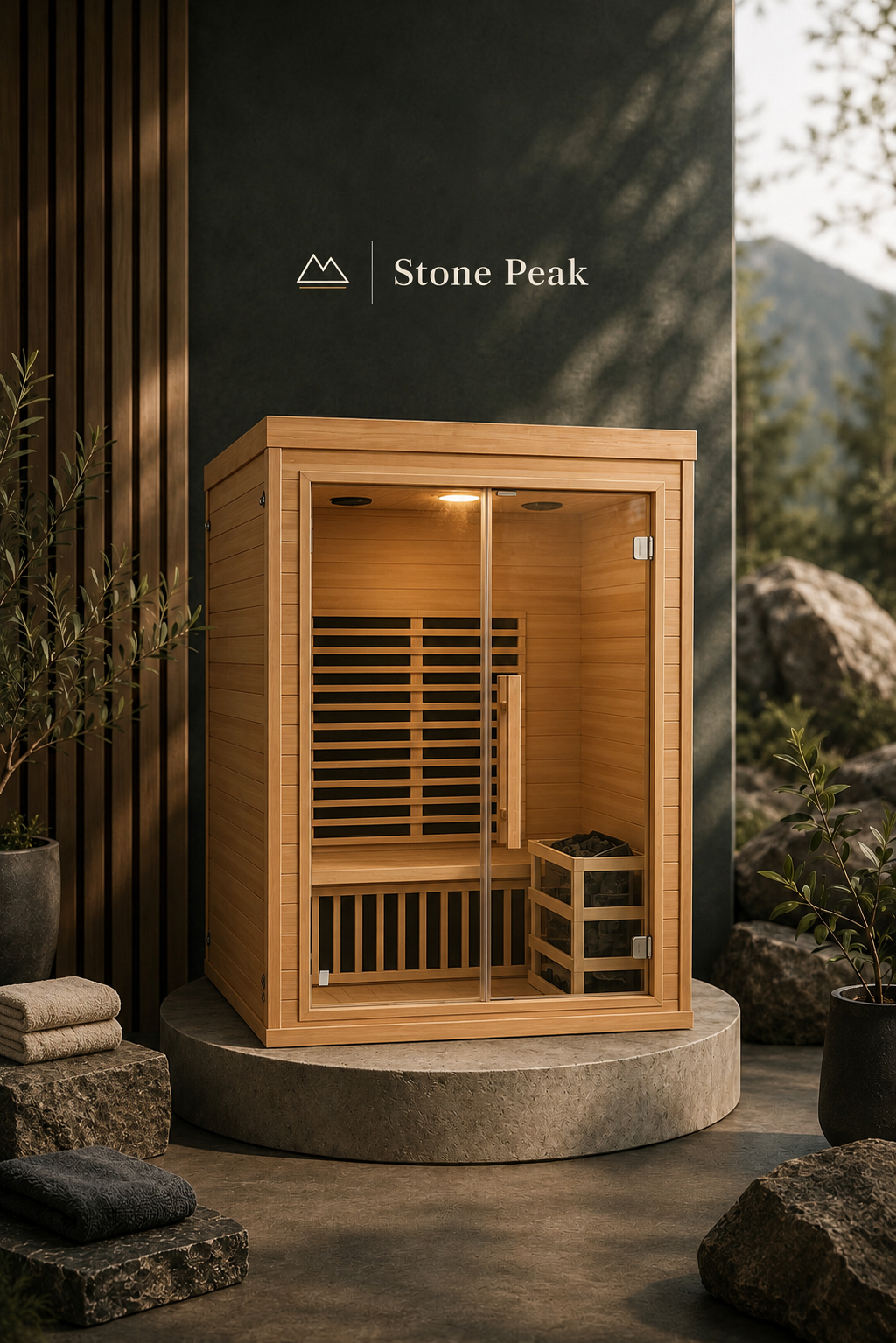Stone Peak™ 2-Person Cedar Infrared Sauna